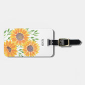 Personalisiert Gelbe Sonnenblumen Gepäckanhänger (Vorderseite horizontal)