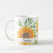 Personalisiert Gelbe Sonnenblumen Muster Kaffeemas Kaffeetasse (Links)