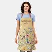 Personalisiert-Gelbe Wildblume Schürze (Getragen)