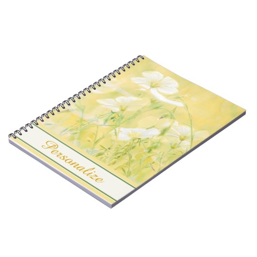 Personalisiert Gelbe Wildblumen Notizblock (Linke Seite)