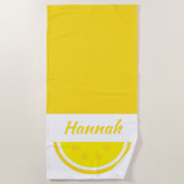 Personalisiert-Gelbe Zitrone Strandtuch (Vorderseite)