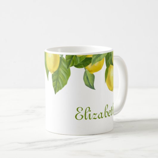 Personalisiert-Gelbe Zitrusfrüchte Kaffeetasse (VorderseiteRechts)