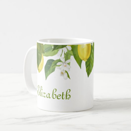 Personalisiert-Gelbe Zitrusfrüchte Kaffeetasse (Vorderseite Links)