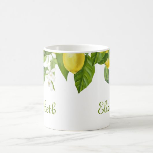 Personalisiert-Gelbe Zitrusfrüchte Kaffeetasse (Mittel)