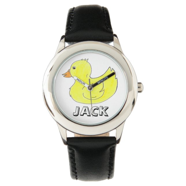 Personalisiert Gelber Gummi Ducky Duck Duckie Watc Armbanduhr (Vorderseite)