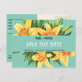 Personalisiert - Gelber Stargazer Save the Date Postkarte (Vorne/Hinten)
