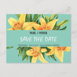 Personalisiert - Gelber Stargazer Save the Date Postkarte