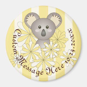 Personalisiert-Gelber Streifen Baby Koala Gastgesc Magnet