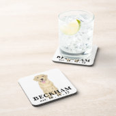 Personalisiert-gelbes Labrador Getränkeuntersetzer (Rechte Seite)