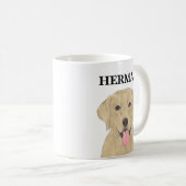 Personalisiert-gelbes Labrador Kaffeetasse (VorderseiteRechts)