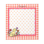 Personalisiert-gelbes Labrador und grün Notizblock (Vorderseite)