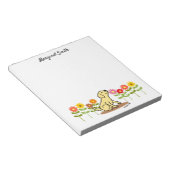 Personalisiert-Gelbes Labrador und Grün und Blume Notizblock (angewinkelt)