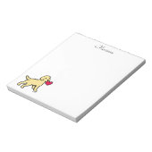 Personalisiert-gelbes Labrador Welpe und Herz Notizblock (Rotiert)