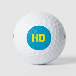 Personalisiert-gelbes Monogramm Einfach elegant Bl Golfball
