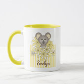 Personalisiert-gelbes Niedliches Baby Koala Bären Tasse (Links)