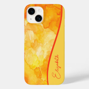 Personalisiert Gelborange Farbe Case-Mate iPhone 14 Hülle
