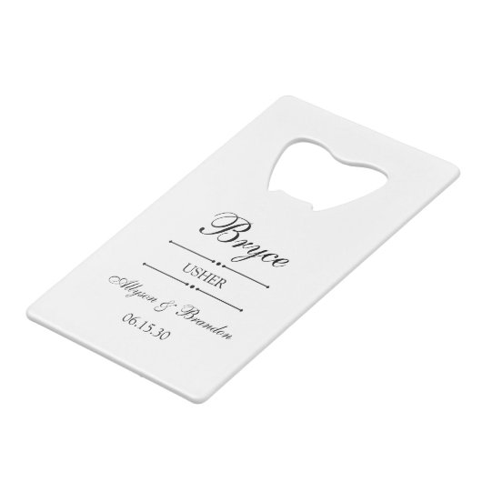 Personalisiert Geldbeutel Flaschenöffner (Rückseite Schrägansicht)