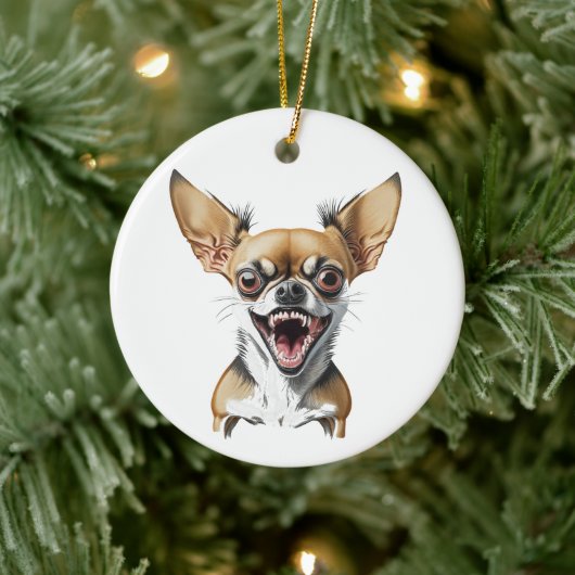 Personalisiert Gemein Chihuahua | Funny Dogs Keramik Ornament (Baum)