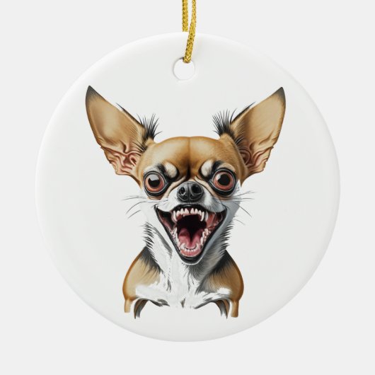 Personalisiert Gemein Chihuahua | Funny Dogs Keramik Ornament (Vorne)