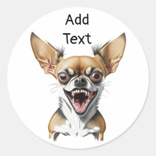 Personalisiert Gemein Chihuahua   Funny Dogs Runder Aufkleber