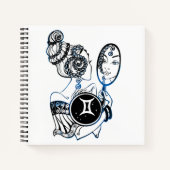 Personalisiert Gemini Zodiac Art Deco Lady Notizblock (Vorderseite)