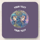 PERSONALISIERT GEMINI ZODIAC SIGN GETRÄNKEUNTERSETZER (Vorderseite)