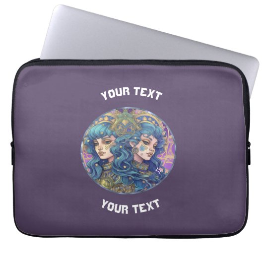 PERSONALISIERT GEMINI ZODIAC SIGN LAPTOPSCHUTZHÜLLE (Vorderseite)