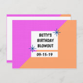Personalisiert - Geometrischer Geburtstag Save the Postkarte (Vorne/Hinten)