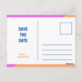 Personalisiert - Geometrischer Geburtstag Save the Postkarte (Rückseite)