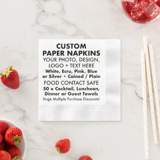 Personalisiert geprägtes Cocktailpapier Napkins Serviette (Beispiel)