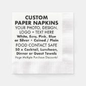 Personalisiert geprägtes Cocktailpapier Napkins Serviette (Vorderseite)