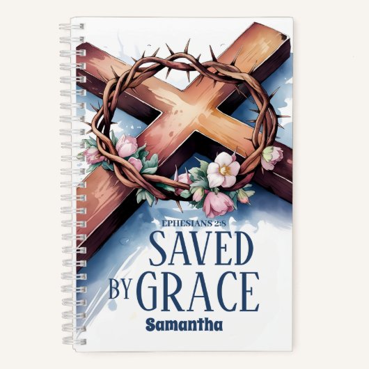 Personalisiert Gerettet durch Grace Christlich Jou Notizblock (Vorderseite)