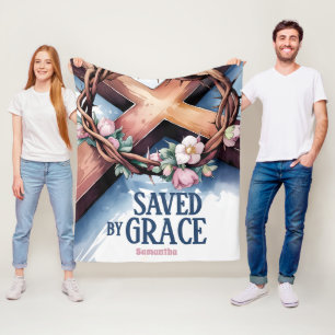 Personalisiert Gerettet nach Grace Christlich Fleecedecke