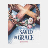 Personalisiert Gerettet nach Grace Christlich Fleecedecke (Vorderseite)