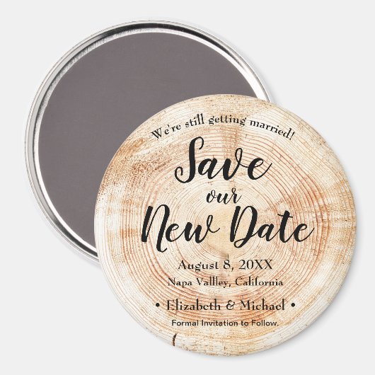 Personalisiert Gerettet unser neues Datum Holzdruc Magnet (Vorderseite/Rückseite)