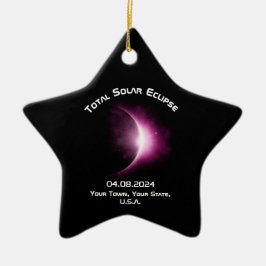 Personalisiert GESAMT SOLAR ECLIPSE 2024 Keramik S Keramik Ornament