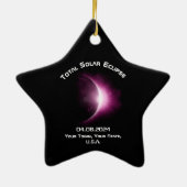 Personalisiert GESAMT SOLAR ECLIPSE 2024 Keramik S Keramik Ornament (Hinten)