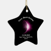 Personalisiert GESAMT SOLAR ECLIPSE 2024 Keramik S Ornament (Rechts)