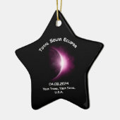 Personalisiert GESAMT SOLAR ECLIPSE 2024 Keramik S Ornament (Links)
