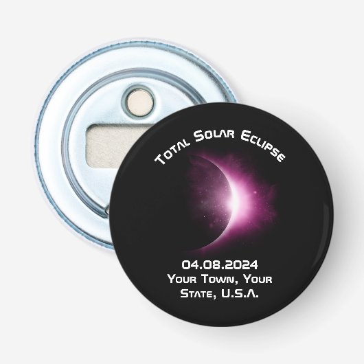 Personalisiert GESAMT SOLAR ECLIPSE 2024 Souvenir Flaschenöffner (Vorderseite)