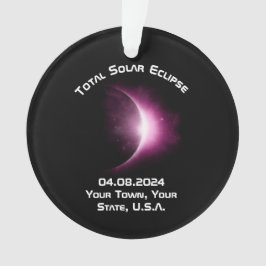Personalisiert GESAMT SOLAR ECLIPSE 2024 Souvenir Ornament