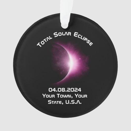 Personalisiert GESAMT SOLAR ECLIPSE 2024 Souvenir Ornament (Vorderseite)
