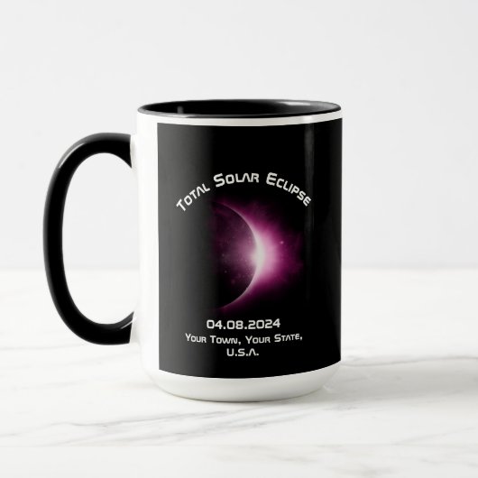 Personalisiert GESAMTSOLAR ECLIPSE-Tasse 2024 Tasse (Links)