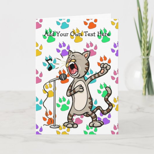 Personalisiert gesangsfähige Cat Grußkarten/Multi- Karte (Vorderseite)