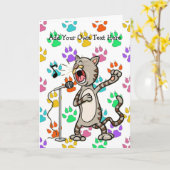 Personalisiert gesangsfähige Cat Grußkarten/Multi- Karte (Gelbe Blume)