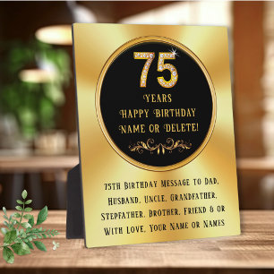 Personalisiert, Geschenke zum 75. Geburtstag für M Fotoplatte