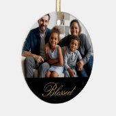 Personalisiert gesegnet in Gold mit silberfarbenem Keramik Ornament (Rechts)