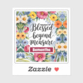 Personalisiert gesegnet jenseits der Messgröße Chr Aufkleber (Blatt)