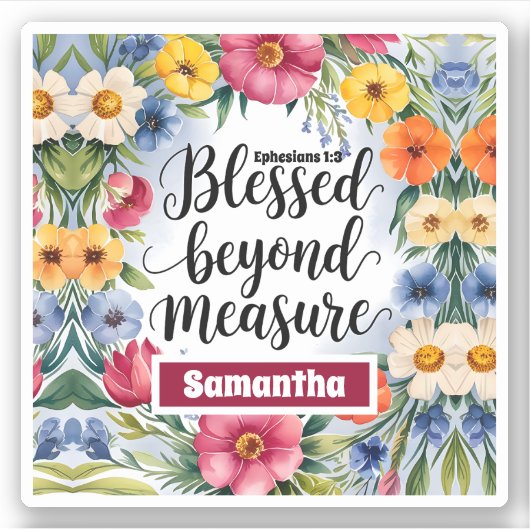 Personalisiert gesegnet jenseits der Messgröße Chr Aufkleber (Vorderseite)