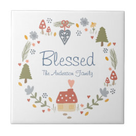Personalisiert gesegnete, gemütliche Hütte Hygge Fliese